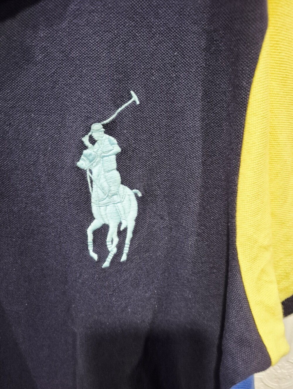 Vintage Polo Ralph Lauren Colorblock Big Pony Polo Shirt Size 3XL - Picture 3 of 7